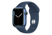 Apple Watch Series 7 GPS, 41mm Blue Aluminium Case with Abyss Blue Sport Band - Regular