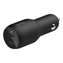 Belkin Boost Charge Dual USB-C Car Charger 36W - Black