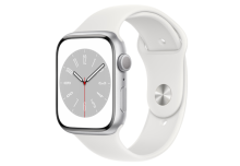 Apple Watch Series 8 GPS 45mm Silver Aluminium Case with White Sport Band - Regular