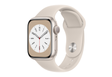 Apple Watch Series 8 GPS 41mm Starlight Aluminium Case with Starlight Sport Band - Regular