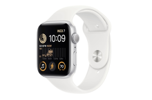 Apple Watch SE GPS 44mm Silver Aluminium Case with White Sport Band - Regular