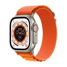 Apple Watch Ultra GPS + Cellular, 49mm Titanium Case with Orange Alpine Loop - Large