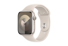 Apple Watch Series 9 GPS 45mm Starlight Aluminium Case with Starlight Sport Band - S/M