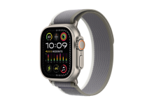 Apple Watch Ultra 2 GPS + Cellular, 49mm Titanium Case with Green/Grey Trail Loop - S/M