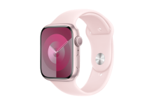 Apple Watch Series 9 GPS 45mm Pink Aluminium Case with Light Pink Sport Band - S/M