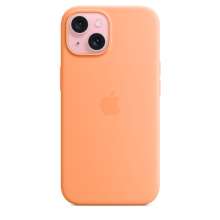 Apple iPhone 15 Silicone Case with MagSafe - Orange Sorbet