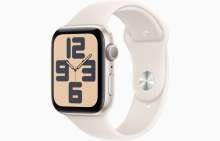 Apple Watch SE GPS + Cellular 44mm Starlight Aluminium Case with Starlight Sport Band - S/M