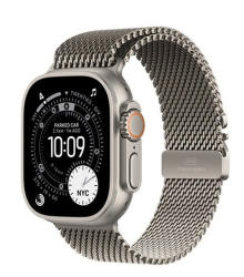 Apple Watch Ultra 3 GPS + Cellular 49mm Natural Titanium Case with Natural Titanium Milanese Loop - Small