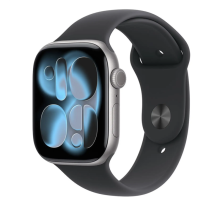 Apple Watch Series 11 GPS 46mm Space Grey Aluminium Case with Black Sport Band - S/M
