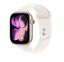 Apple Watch Series 11 GPS 46mm Rose Gold Aluminium Case with Light Blush Sport Band - M/L