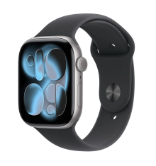 Apple Watch Series 11 GPS + Cellular 42mm Space Grey Aluminium Case with Black Sport Band - M/L