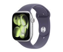 Apple Watch Series 11 GPS + Cellular 42mm Silver Aluminium Case with Purple Fog Sport Band - S/M