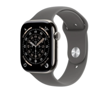 Apple Watch Series 11 GPS + Cellular 42mm Natural Titanium Case with Stone Grey Sport Band - M/L
