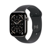 Apple Watch Series 11 GPS + Cellular 42mm Slate Titanium Case with Black Sport Band - M/L