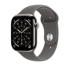 Apple Watch Series 11 GPS + Cellular 46mm Natural Titanium Case with Stone Grey Sport Band - S/M