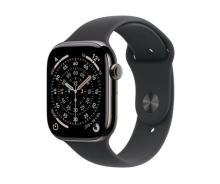 Apple Watch Series 11 GPS + Cellular 46mm Slate Titanium Case with Black Sport Band - S/M