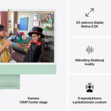 iMac 24" 4.5K Apple M4 8-core CPU 8-core GPU 16GB 256GB Zelený