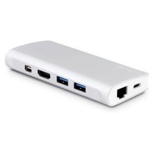 LMP Adapter USB-C Travel Dock 9 port - Silver Aluminium