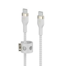 Belkin BOOST CHARGE PRO Flex USB-C to USB-C 2.0, Braided Silicone Cable - 1M - White