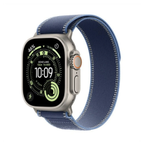 Apple Watch Ultra 3 GPS + Cellular 49mm Natural Titanium Case with Blue/Bright Blue Trail Loop - M/L
