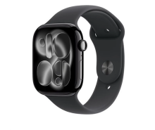 Apple Watch Series 11 GPS 46mm Jet Black Aluminium Case with Black Sport Band - S/M