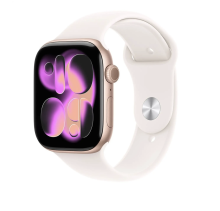Apple Watch Series 11 GPS 46mm Rose Gold Aluminium Case with Light Blush Sport Band - M/L