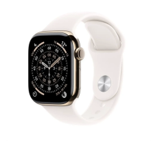 Apple Watch Series 11 GPS + Cellular 42mm Gold Titanium Case with Light Blush Sport Band - M/L