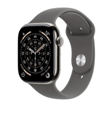Apple Watch Series 11 GPS + Cellular 46mm Natural Titanium Case with Stone Grey Sport Band - S/M