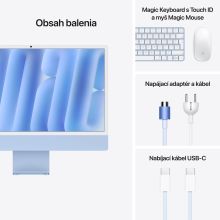 iMac 24" 4.5K Apple M4 10-core CPU 10-core GPU 16GB 256GB Modrý - EDU
