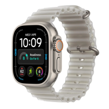 Apple Watch Ultra 4 GPS + Cellular 49mm Natural Titanium Case with Translucent Grey Ocean Band
