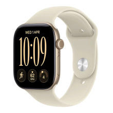 Apple Watch Series 12 GPS 46mm Light Gold Aluminium Case with Sand Sport Band - S/M