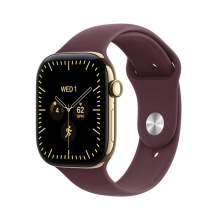 Apple Watch Series 12 GPS + Cellular 42mm Radiant Gold Titanium Case with Burgundy Sport Band - M/L