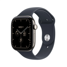 Apple Watch Series 12 GPS + Cellular 46mm Natural Titanium Case with Navy Blue Sport Band - M/L