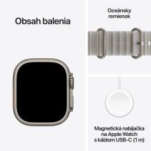 Apple Watch Ultra 4 GPS + Cellular 49mm Natural Titanium Case with Translucent Grey Ocean Band