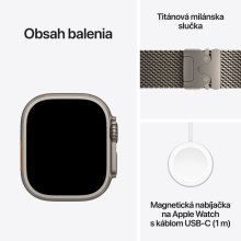 Apple Watch Ultra 4 GPS + Cellular 49mm Natural Titanium Case with Natural Titanium Milanese Loop - L