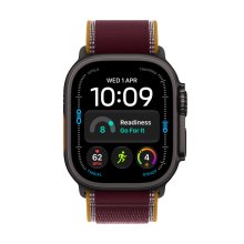 Apple Watch Ultra 4 GPS + Cellular 49mm Black Titanium Case with Burgundy Trail Loop - M/L