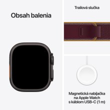 Apple Watch Ultra 4 GPS + Cellular 49mm Black Titanium Case with Burgundy Trail Loop - M/L