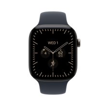 Apple Watch Series 12 GPS + Cellular 46mm Natural Titanium Case with Navy Blue Sport Band - S/M