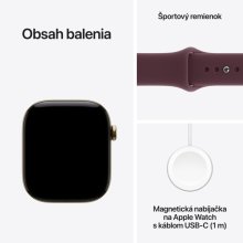 Apple Watch Series 12 GPS + Cellular 46mm Radiant Gold Titanium Case with Burgundy Sport Band - S/M