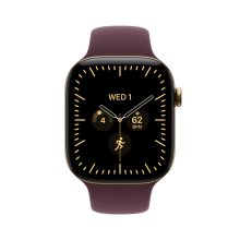 Apple Watch Series 12 GPS + Cellular 46mm Radiant Gold Titanium Case with Burgundy Sport Band - M/L