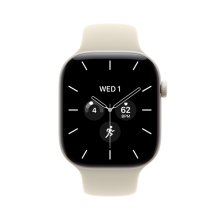 Apple Watch Series 12 GPS + Cellular 46mm Pearl White Ceramic Case with Sand Sport Band - S/M