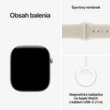 Apple Watch Series 12 GPS + Cellular 46mm Pearl White Ceramic Case with Sand Sport Band - S/M