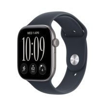 Apple Watch Series 12 GPS + Cellular 46mm Space Grey Aluminium Case with Navy Blue Sport Band - S/M