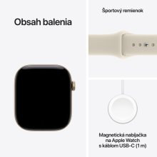 Apple Watch Series 12 GPS 42mm Light Gold Aluminium Case with Sand Sport Band - M/L