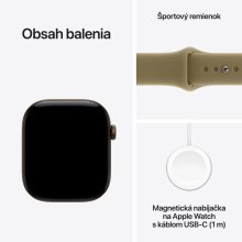 Apple Watch Series 12 GPS 46mm Dark Bronze Aluminium Case with Olive Sport Band - S/M